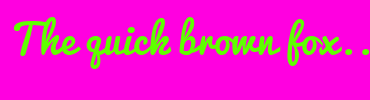 Image with Font Color 5FFF00 and Background Color FF00E0